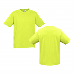 Unisex Kids Fluro Yellow Lime Custom Tee Your Choice of Logo or Design