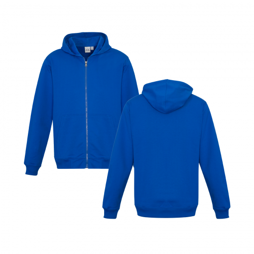 Kids Royal Blue Zippered Jacket with Hood Front & Back