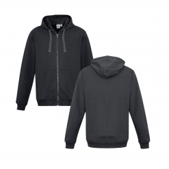 Charcoal Zippered Jacket with Hood Front & Back