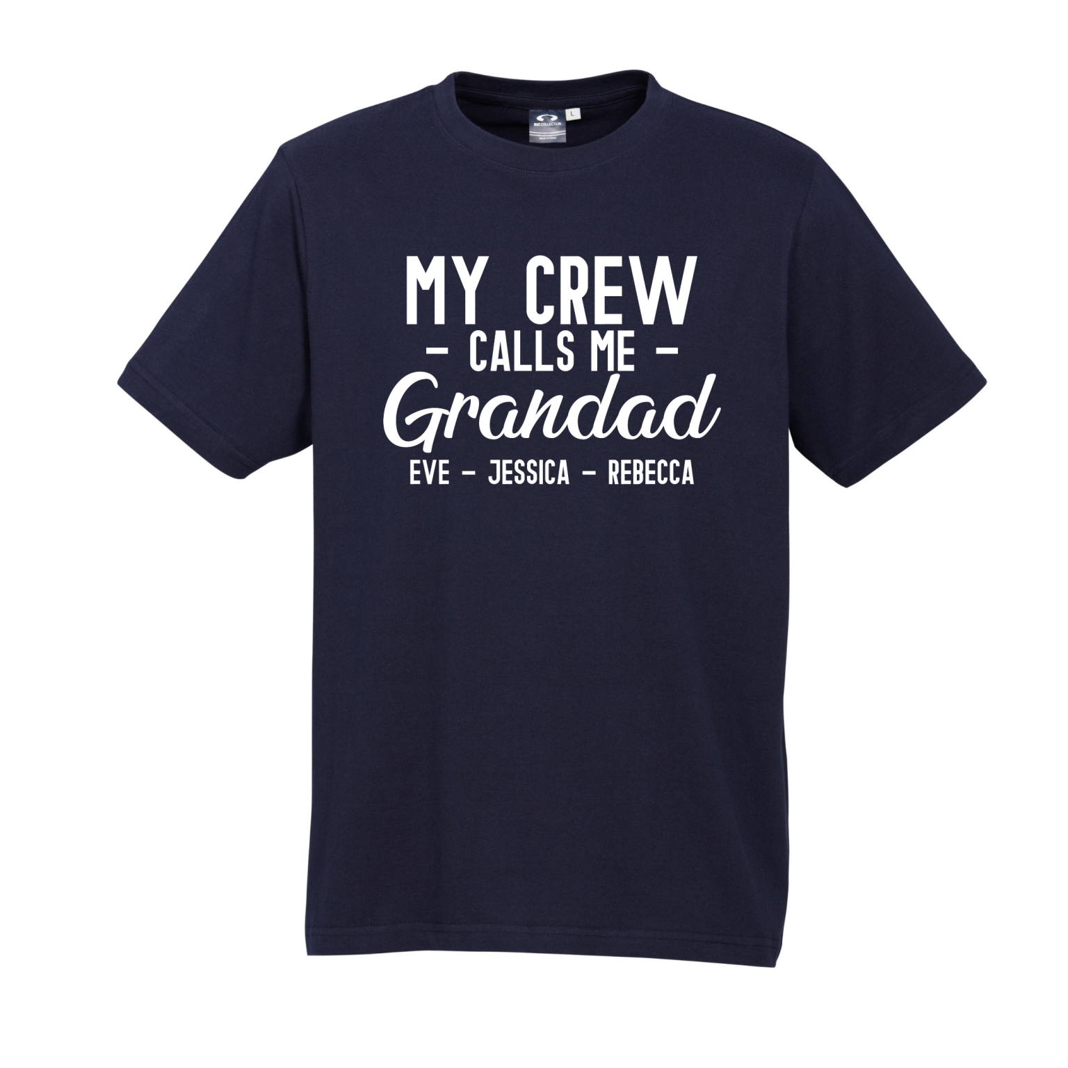 My Crew Call Me Grandad Navy Tee with White Design