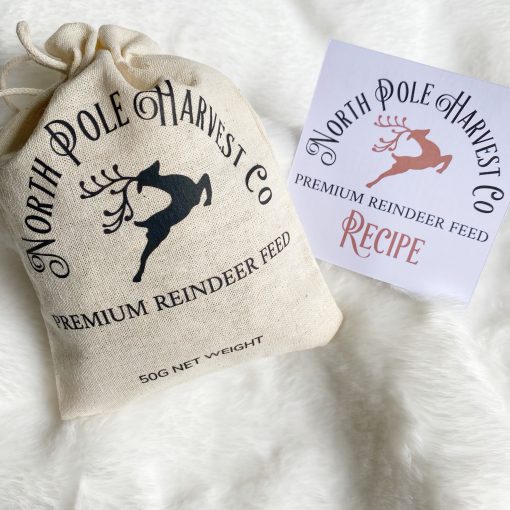 Reusable Reindeer Food Bag & Recipe Card