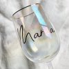 Personalised Opal Wine Glass