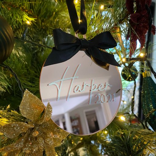 Rose Gold Bauble Script Name & Year