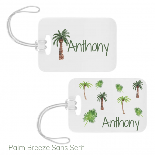 Palm Breeze Sans Serif Bag Tag