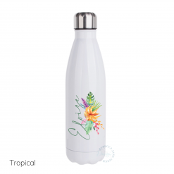 Personalised 500ml Double Walled Stainless Steel Drink Bottle Tropical