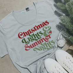 Christmas Lights and Summer Nights Fitted Scoop Neck