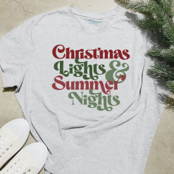 Christmas Lights and Summer Nights Standard Crew Neck Snow Marle