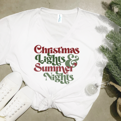 Christmas Lights and Summer Nights V-Neck Relaxed Fit