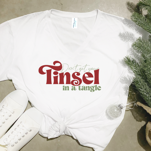 Don't Get Your Tinsel In A Tangle V-Neck Relaxed Fit