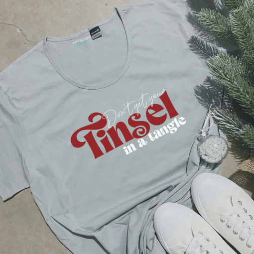 Don't Get Your Tinsel In a Tangle Fitted Scoop Neck
