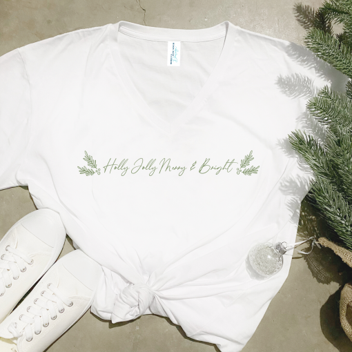 Holly Jolly Merry & Bright V-Neck Relaxed Fit