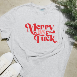 Merry As Fuck Standard Crew Neck Snow Marle
