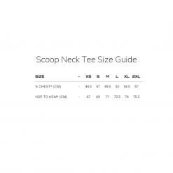 Scoop Neck Tee Size Guide