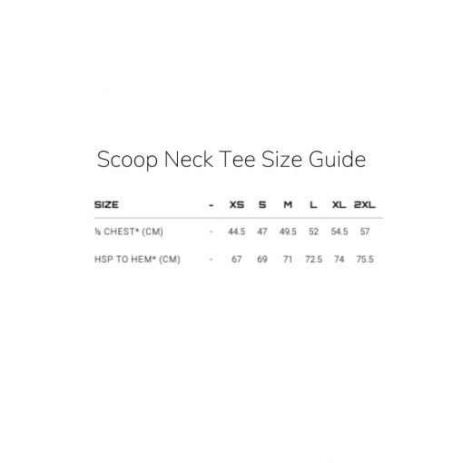Scoop Neck Tee Size Guide